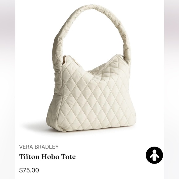Vera Bradley Handbags - Vera Bradley Quilted Tifton Hobo Tote in Pumice Stone